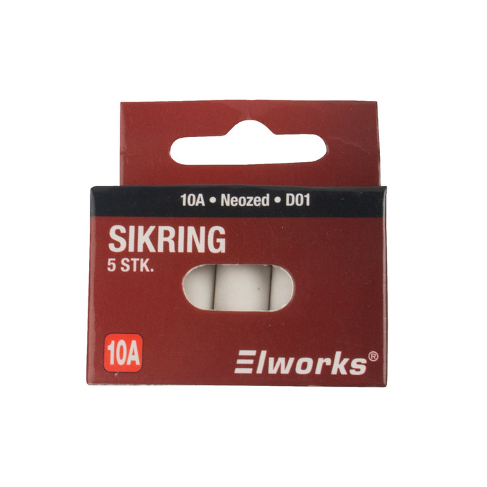 Sikringer 10A D01 5-pk.